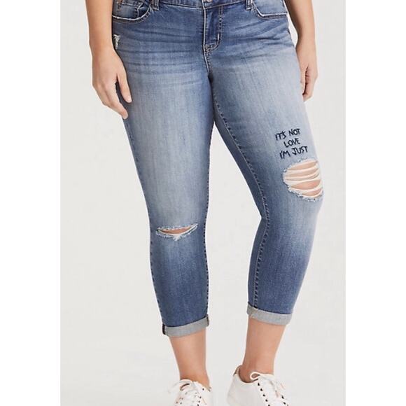 torrid Denim - TORRID Crop Jeans Size 18 NWT Plus Skinny Davenport ‘It’s Not Love, I’m Just..’